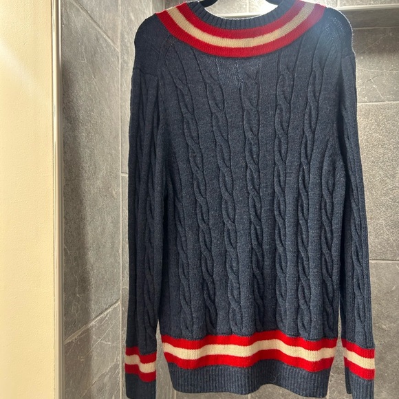 Vintage-Inspired Tennis V-Neck Sweater - Picture 3 of 5